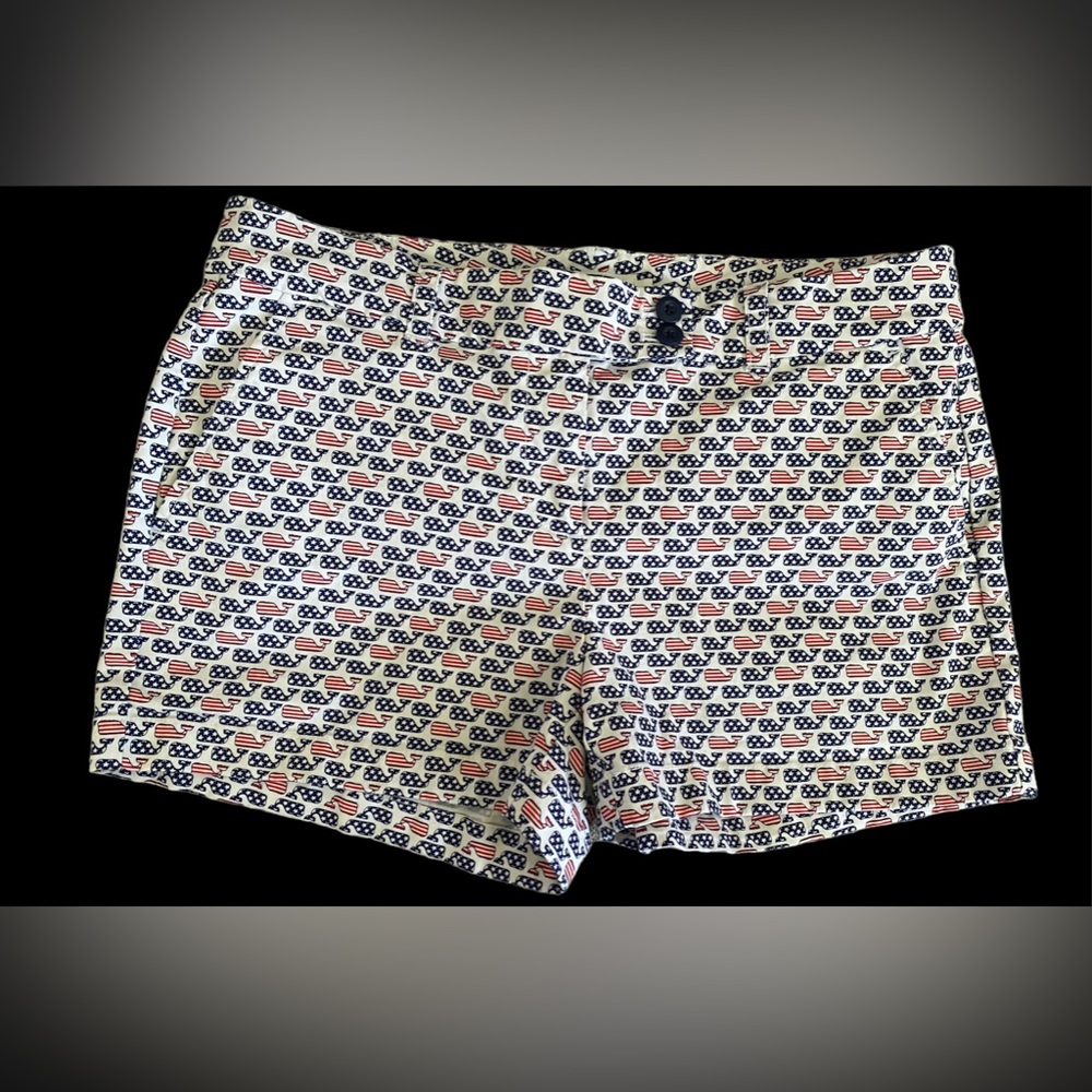 Vineyard Vines Flag Whale Print Shorts